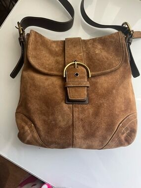 COACH BROWN SUEDE SHOULDER/SLING BAG